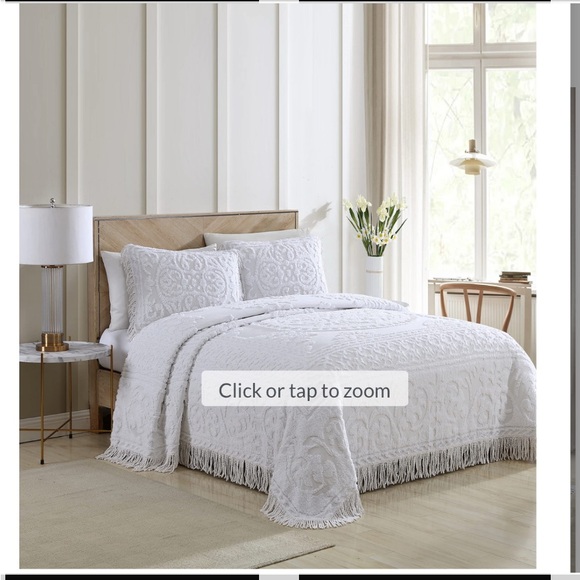 Chenille Bedspread - Ivory Queensize new - Picture 9 of 11